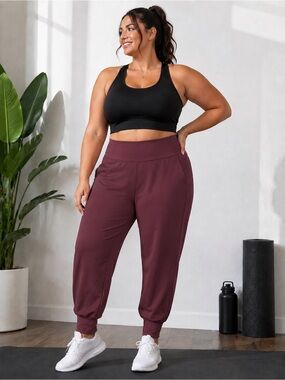 Old Navy Active Burgundy Athletic Joggers XL | High Rise | Pockets